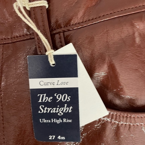 NWT Abercrombie & Fitch vegan leather 90s straight high rise curve love. Size 27 - Picture 11 of 11